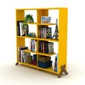 Homedora Homedora HD-ON20RF-170202 Kipp Bookcase; Walnut & Yellow HD-ON20RF-170202